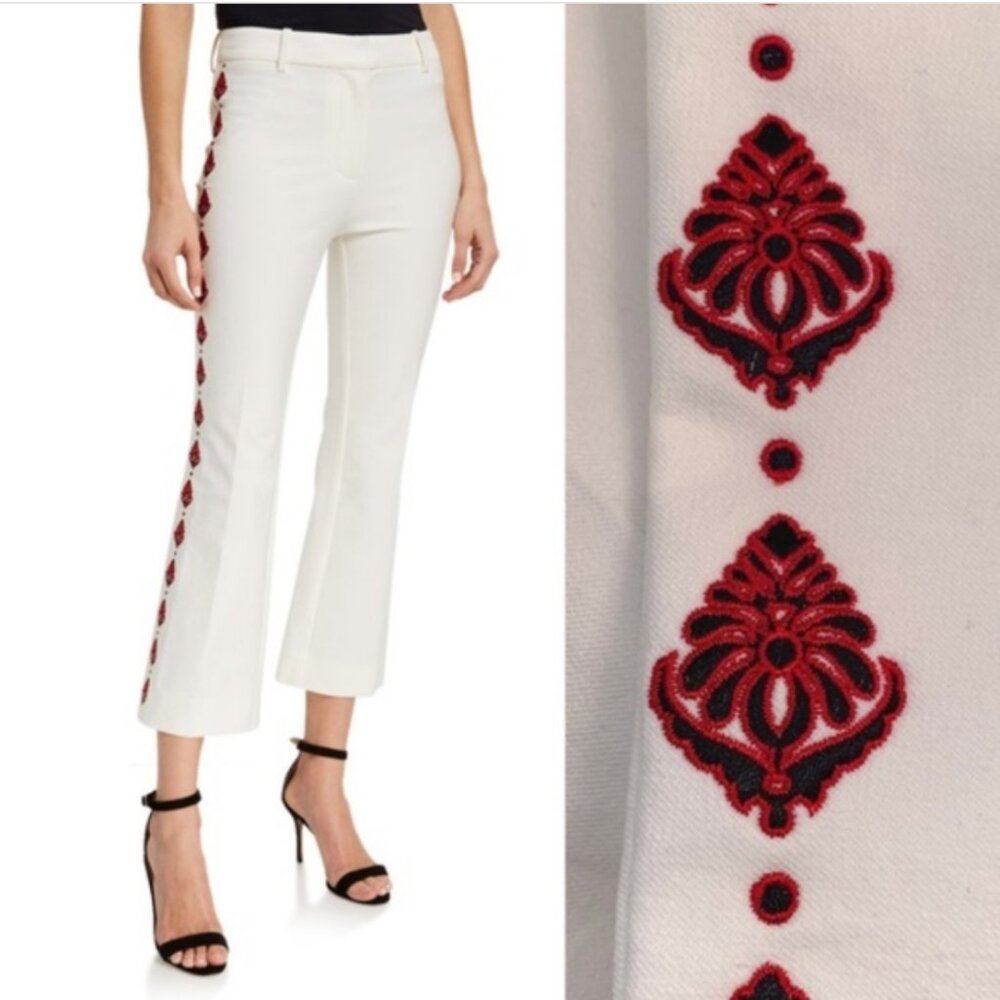 10 Crosby Derek Lam Embroidered Crop Flare Pants